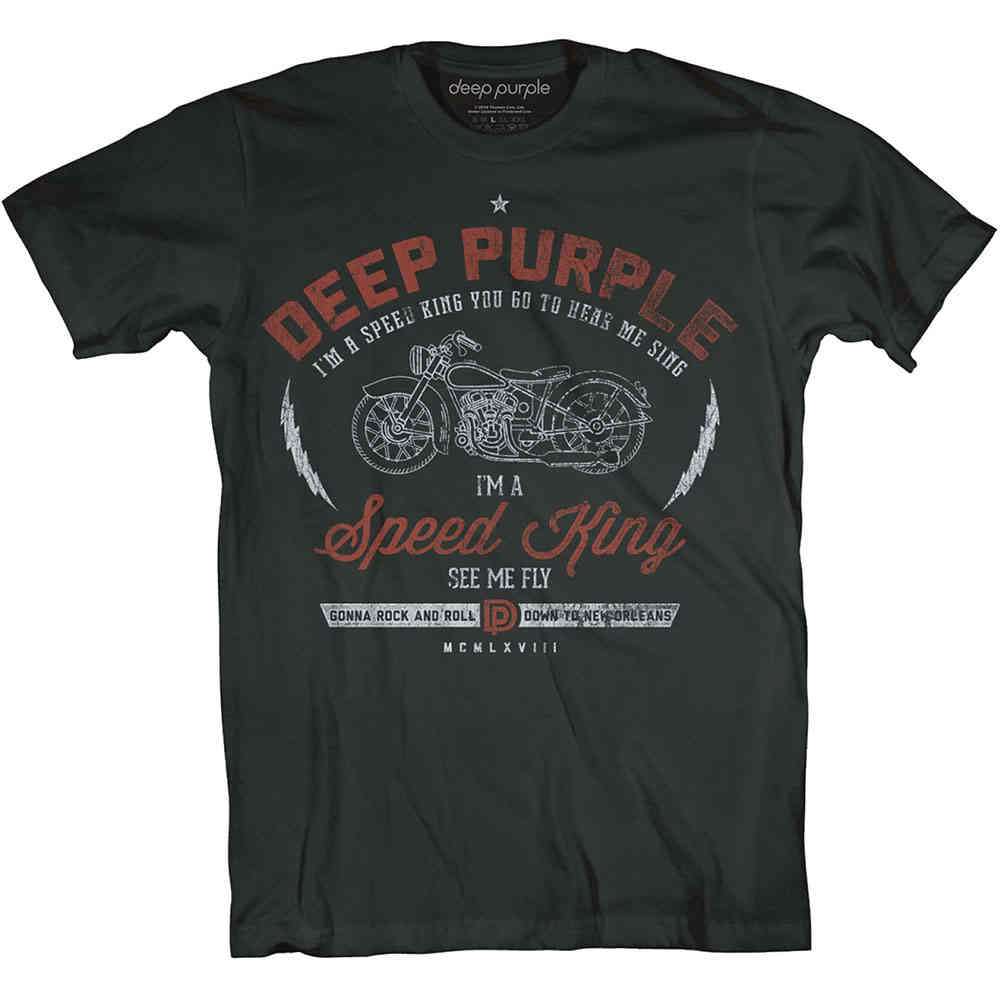 Deep Purple - Speed King Heren Tshirt - Zwart